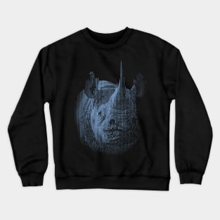 Black Rhino in Blue Crewneck Sweatshirt